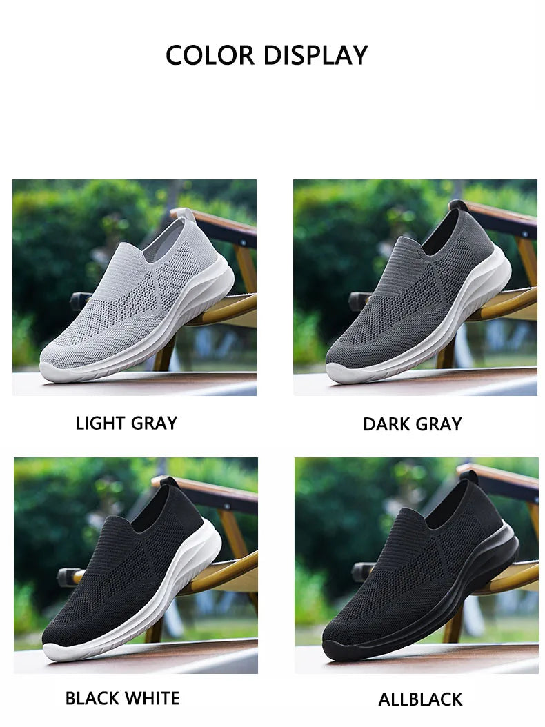 Men's Vulcanized Shoes Fashion Breathable Outdoor Mesh Casual Sneakers Lightweight Comfortable Men Tenis Masculino Walking Shoes