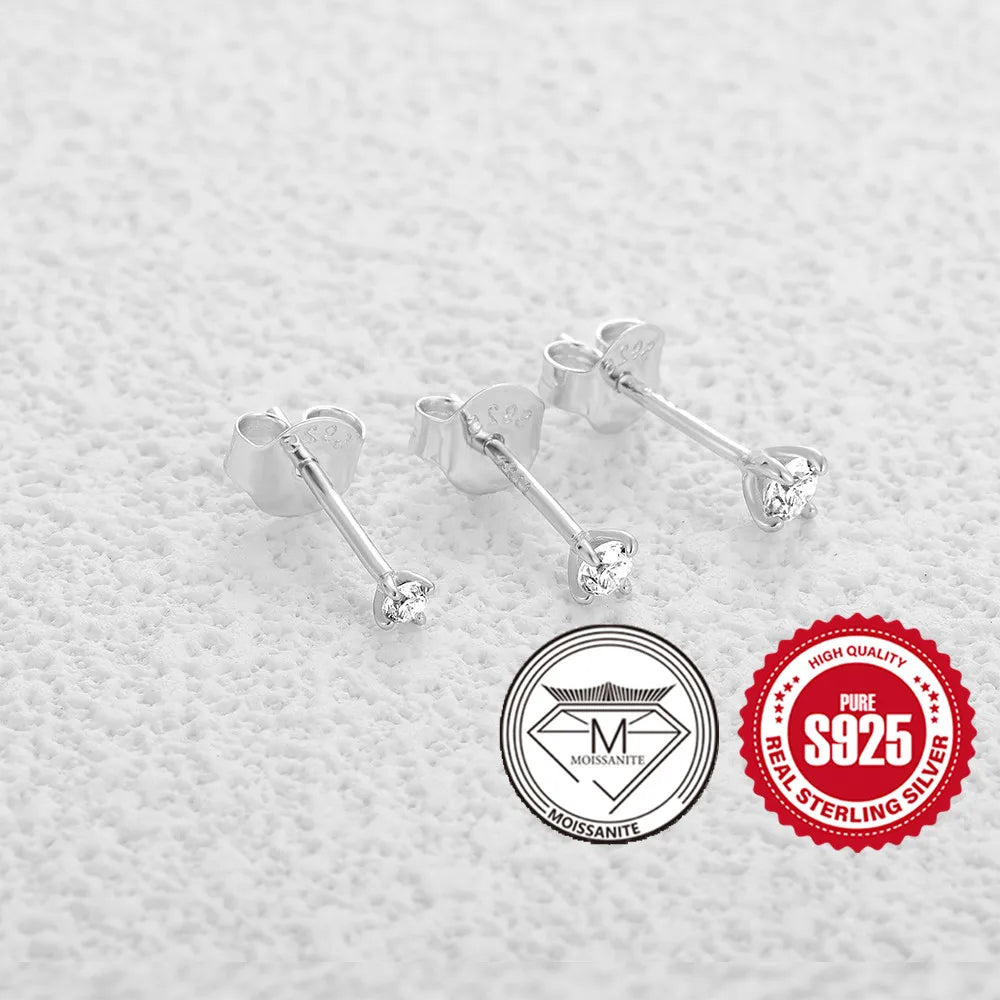 0.5-1.2 Carat D Color Moissanite Ear Stud Earrings For Women 925 Sterling Silver Sparkling Piercing Earring Fine Jewelry