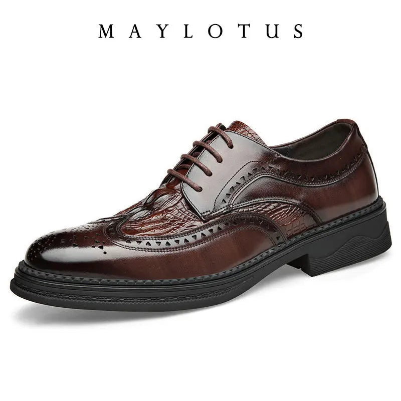 New Handmade Men's Oxford Shoes Leather Brogue Men's Formal Leather Shoes Classic Business Formal Men's Shoes Oxfords