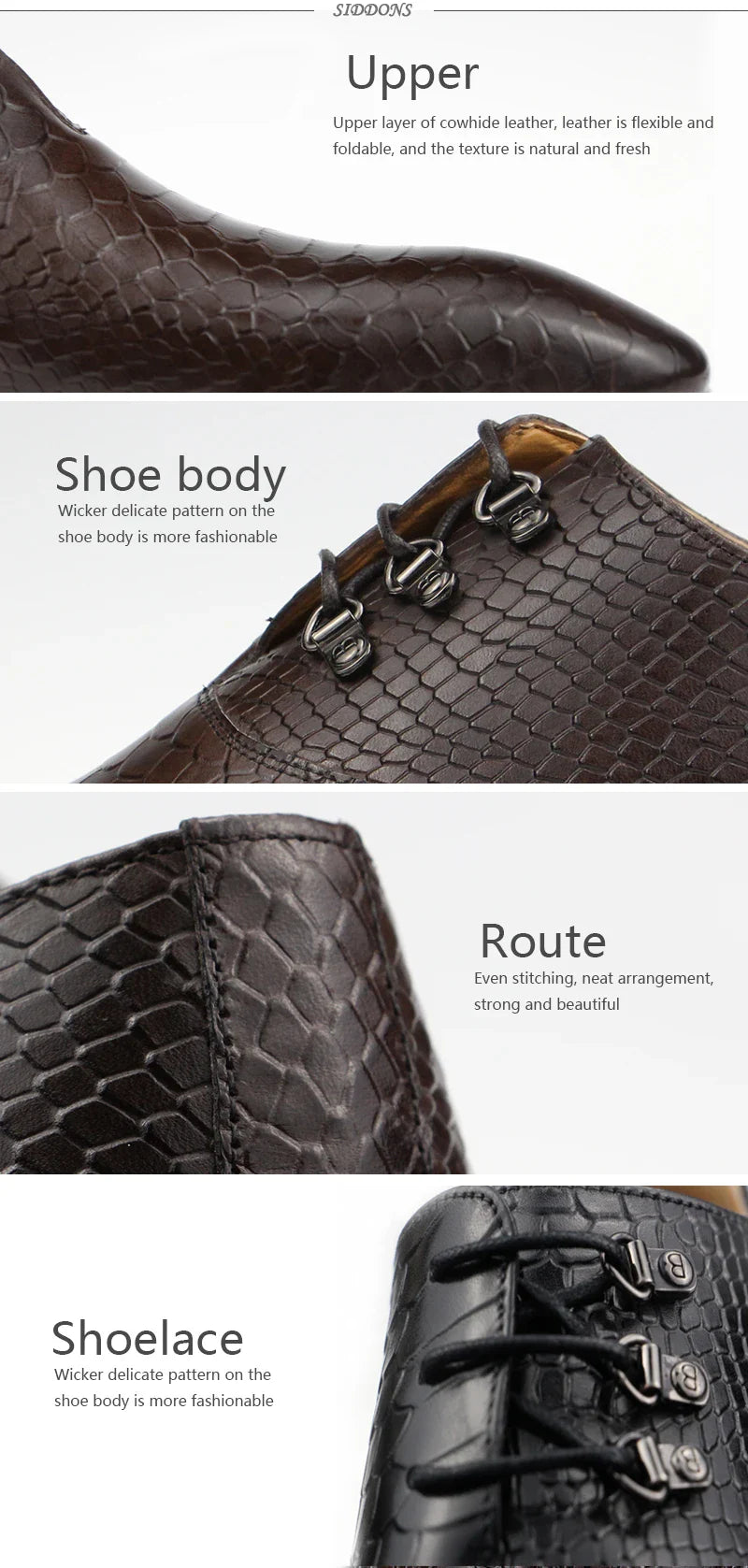 Men's Casual Dress Shoes Classic Oxfords Formal Modern Business Shoes Social Male Wedding Dress Sapato Loafer Serpentine Print