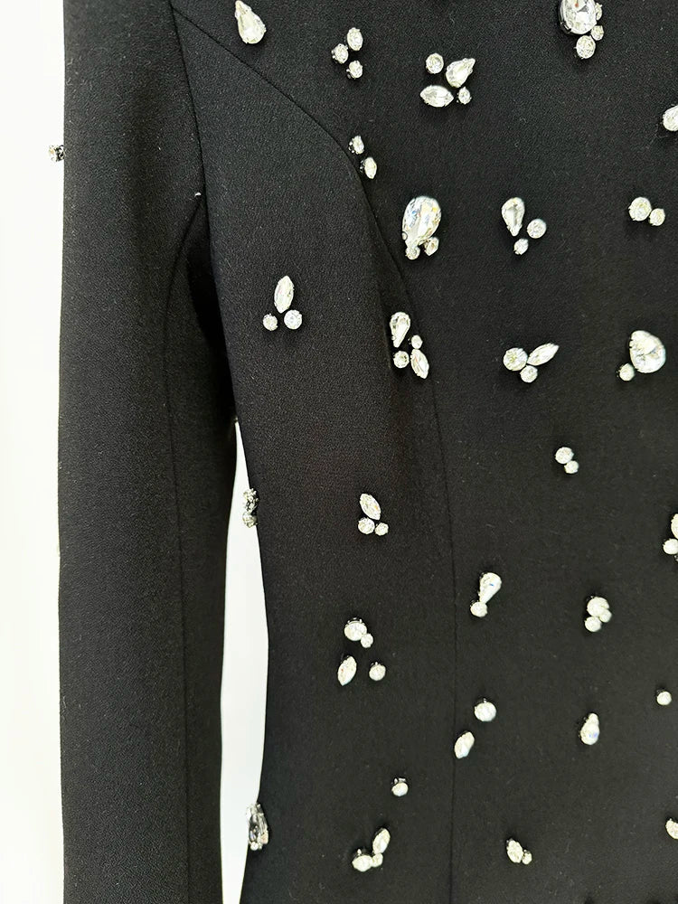 Newest 2026 Designer Fashion Women's Rhinestone Diamonds Beaded Long Maxi Dress