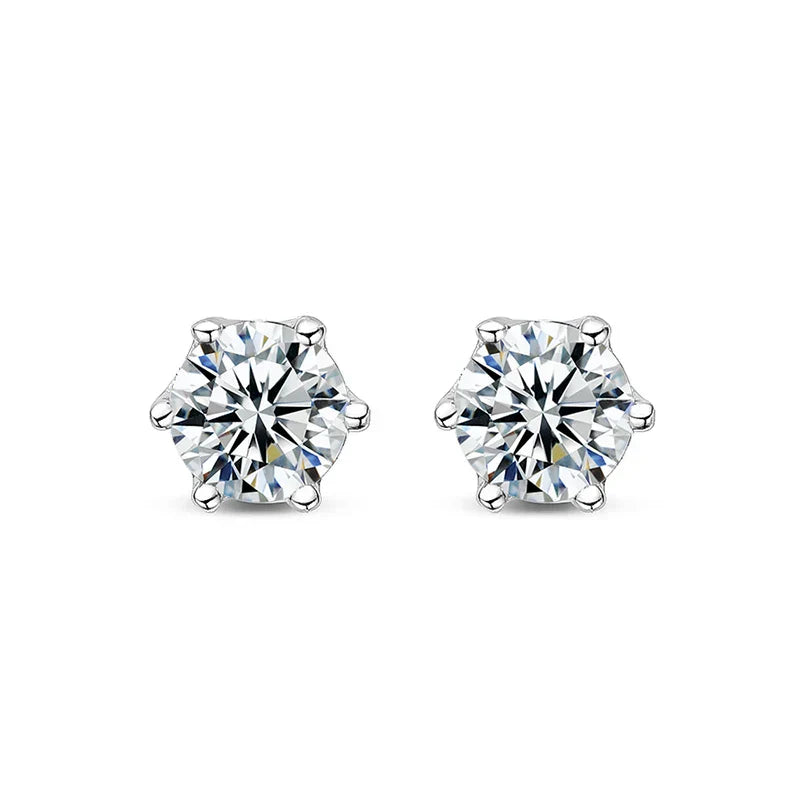 White Gold Plated 2ct Moissanite Studs Earrings for Women Wedding Sparkling 100% S925 Sterling Silver Luxury Jewelry GRA