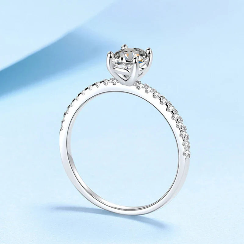 1ct 2ct Oval Cut Moissanite Ring for Women 925 Sterling Silver with Gold Plated Lab Diamond Rings Bands Fine Jewelry Gift