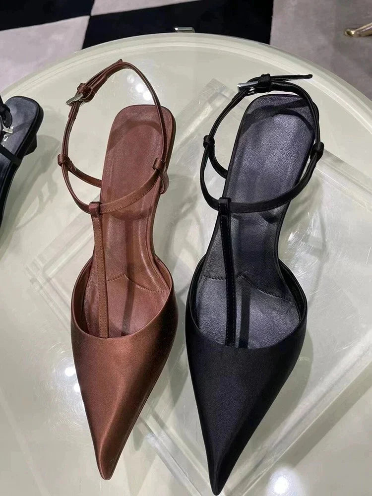 Women's Heeled Shoes New Sexy Pointed Toe Chunky Heel Slingbacks Shoes for Women High Heel Shoes Dress Party High Heel Sandals
