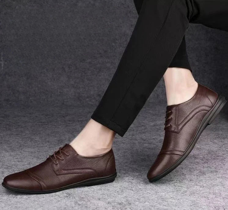 Pointed Toe Black Soft Men's Leather Shoes Comfortable Low Price Summer Male Casual Shoe Retro Elegant Designer Social Footwear