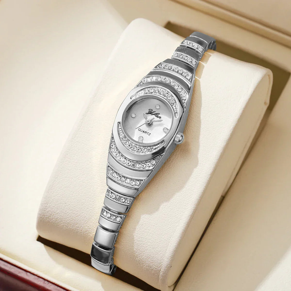 Elegant Women Watches Fashion Rhinestone Ladies Quartz Watch Bracelet Wristwatches Reloj Mujer（Without Box）