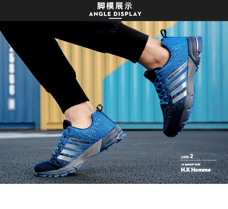 New fashionable plus-size men's casual sports shoes, walking and running shoes, tennis vulcanized men's shoes