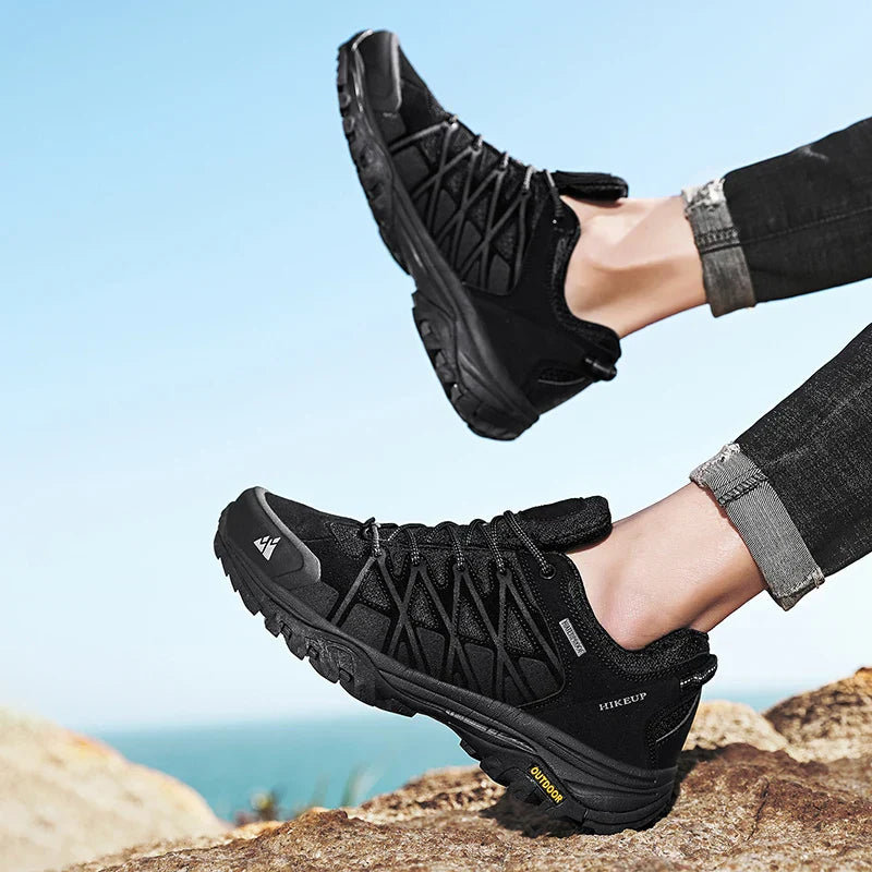 Mens Hiking Shoes Breathable Lace Up Trekking Male Cushioning Outdoor Climbing Tourism Sneakers for Men