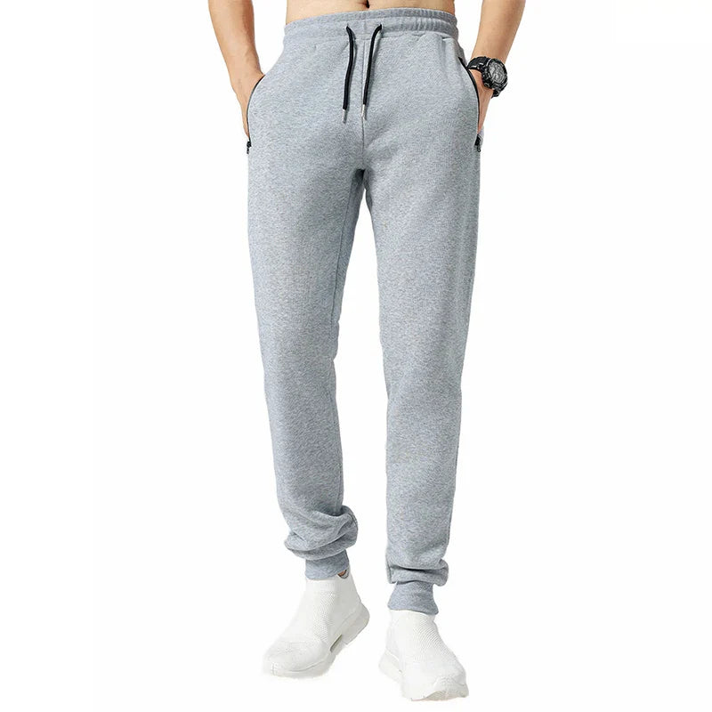 Sweatpants Side Zipper Pockets Men Joggers Track Pants