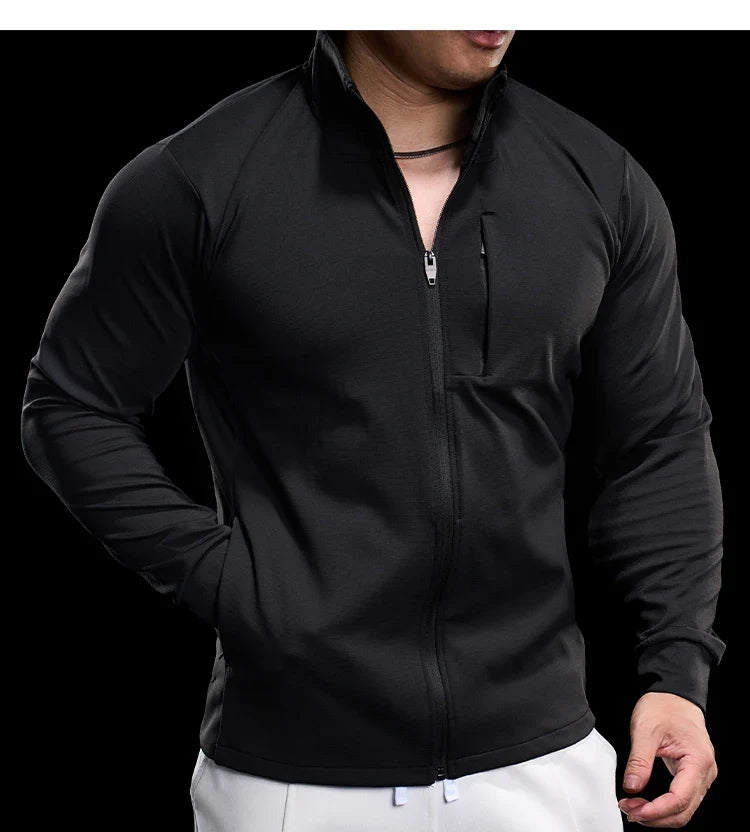Men Running Jackets Gym Zipper Sport Jacke Jogging Training Quick-drying Fitness Sweatshirt Outdoor Casual Running Sportswear