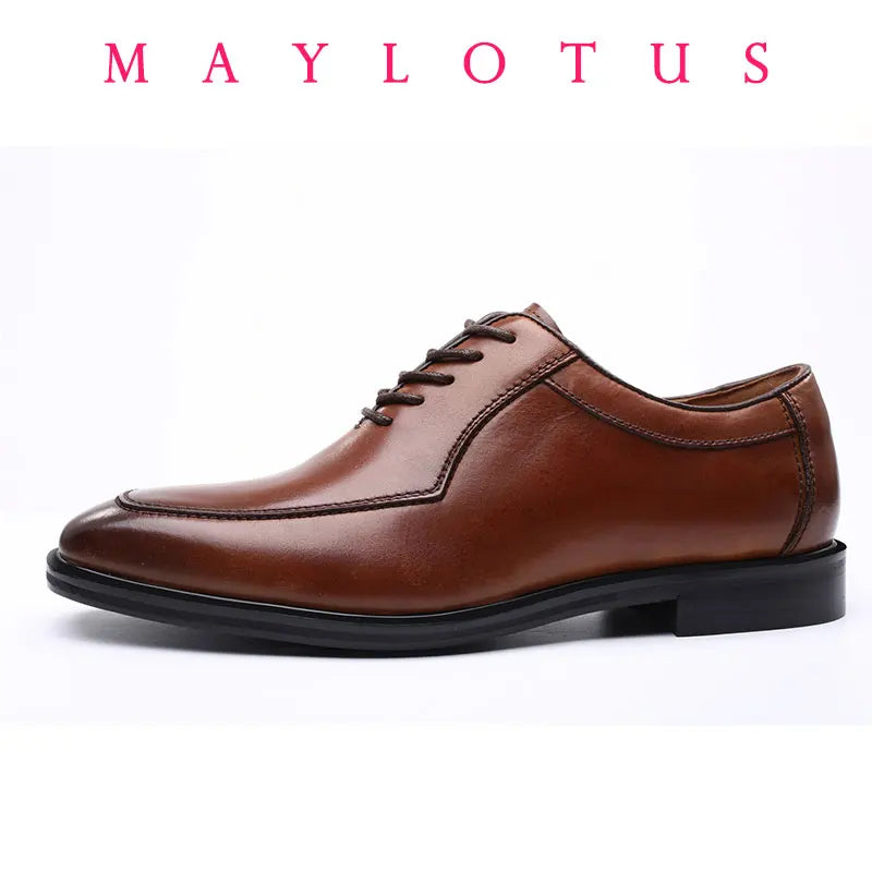 Size 38-48 Men Dress Shoes Top Layer Cowhide Leather Elegant Business Formal U-Tip Shoes Mens Dress Shoes for Men Wedding