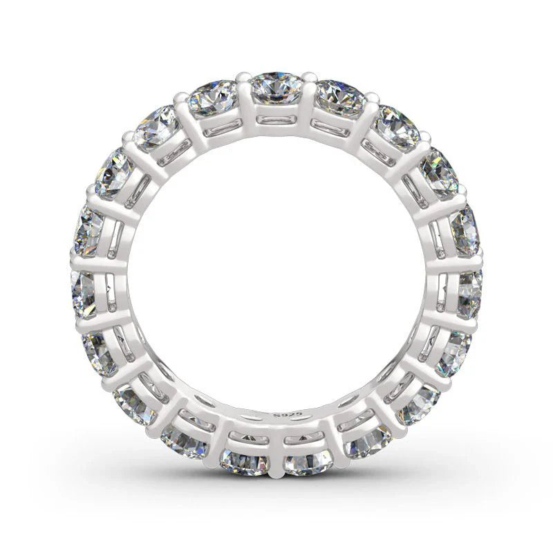 Personalized Moissanite Full Eternity Bands 925 Sterling Silver Ring For Women Girl Fine Jewelry 5mm 3mm D Moissanite Ring