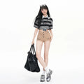 Pure Desire Slim Hip Hugging Hot Pants Old Money Style Hip Enhancing Multi Button High Waist Tight Summer New Denim Shorts