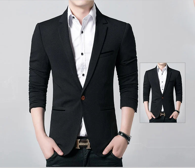 Brand Men's Casual Blazer 2025 Autumn New Fashion Slim Business Suit Coat Gentleman High-quality Men's Clothing Homme M~5XL