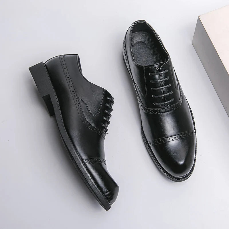 Men's Casual Business Shoes – Breathable Leather Office Footwear, EU Sizes 40–48
