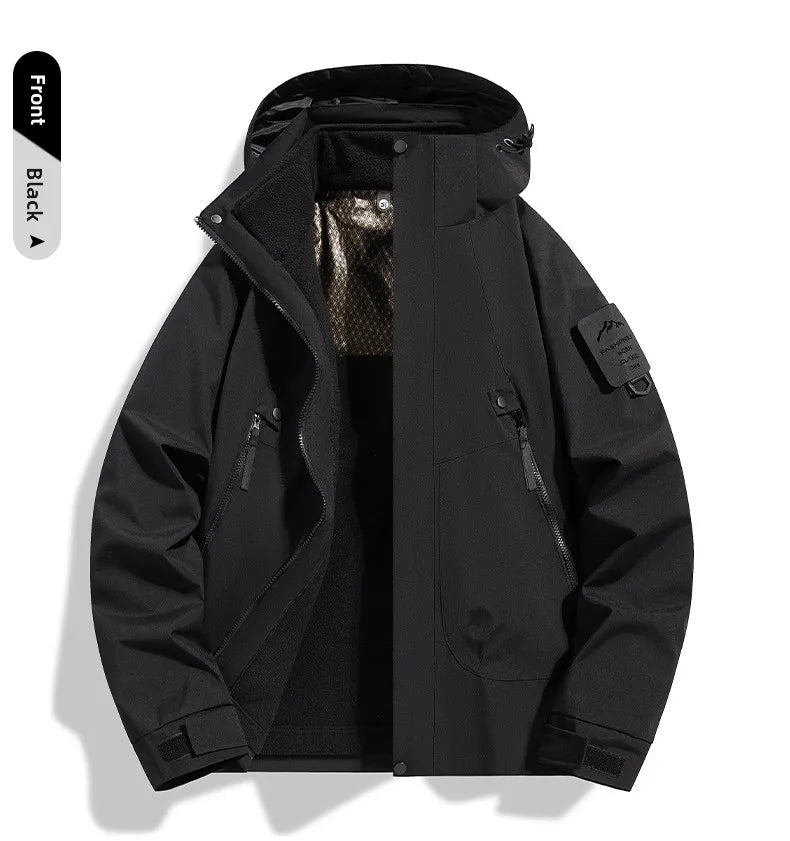 New Autumn and Winter Graphene Heating Cold Warm Insulation Men's Women's Three in One Jacket Waterproof Windproof Assault Suit