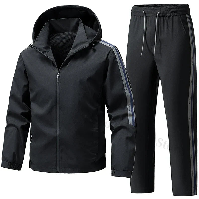 Men's Tracksuit Sets Autumn 2025 Fashion Sportswear Two Piece Sport Suit Jacket+Sweatpants Sweatsuit Men Sports Windproof Suit