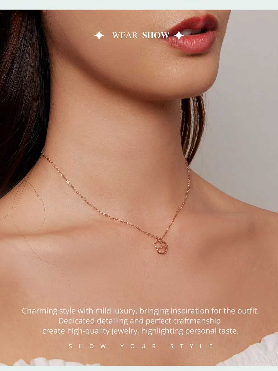 100% 925 Sterling Silver Minimalist Lovely Cat Pendant Necklace Cute Animal Neck Chain for Women Birthday Gift SCN188
