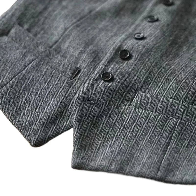 Peaky Blinders Men's 3-Piece Suit Vintage Plaid Autumn/Winter Heavyweight New Style Jacket+Vest+Pants Slim Fit Formal Suit