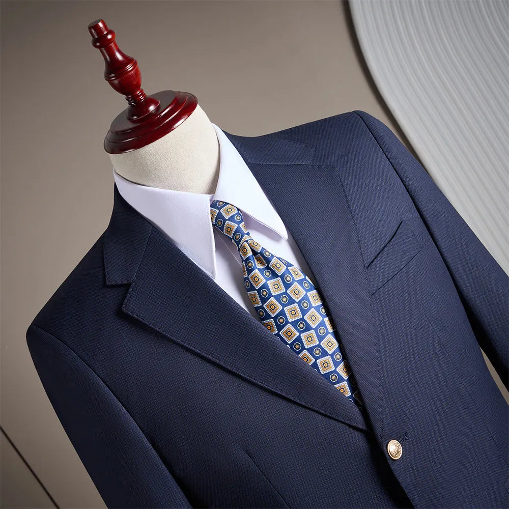 High-end men's wedding party casual suit set - a stylish and fashionable two-piece set for business and casual wear.