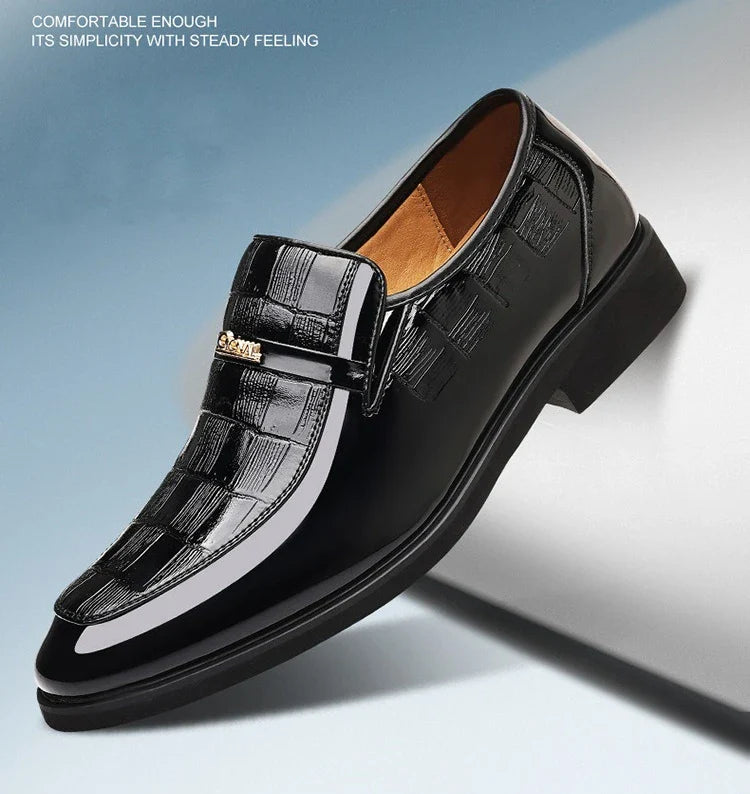 Spring New Men's Business Formal Leather Shoes Solid Color Fashion Casual Shoes Male British Pointed Toe Dress Shoe Man