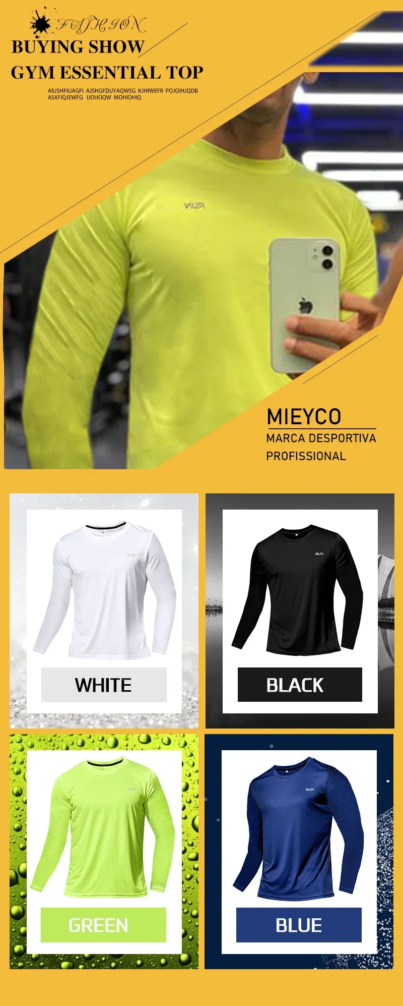 Men’s UPF 50+ Performance Long Sleeve T-Shirt UV Sun Protection Fishing Hiking Sports Shirts  Breathable Running Soccer Shirts