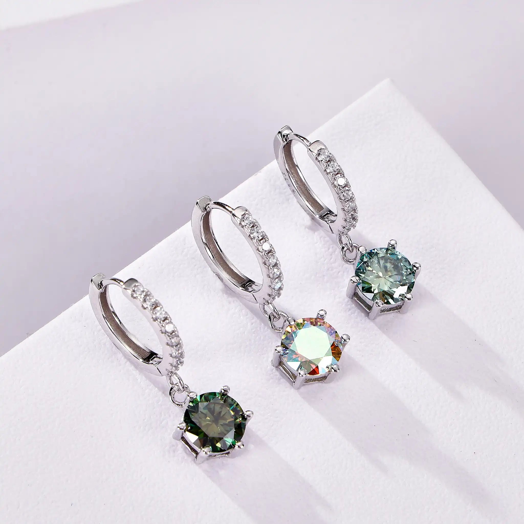 925 Sterling Silver 1 Carat Moissanite Drop Earrings for Women Charm Engagement Fine Jewelry Gift for Female Party Date