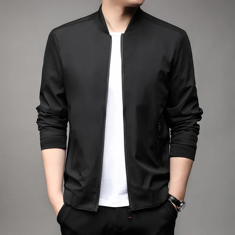 Men's High-Quality Fashion Spring Baseball Collar Business Casual Jacket Handsome Youth Coat Dad Jacket M-5XL