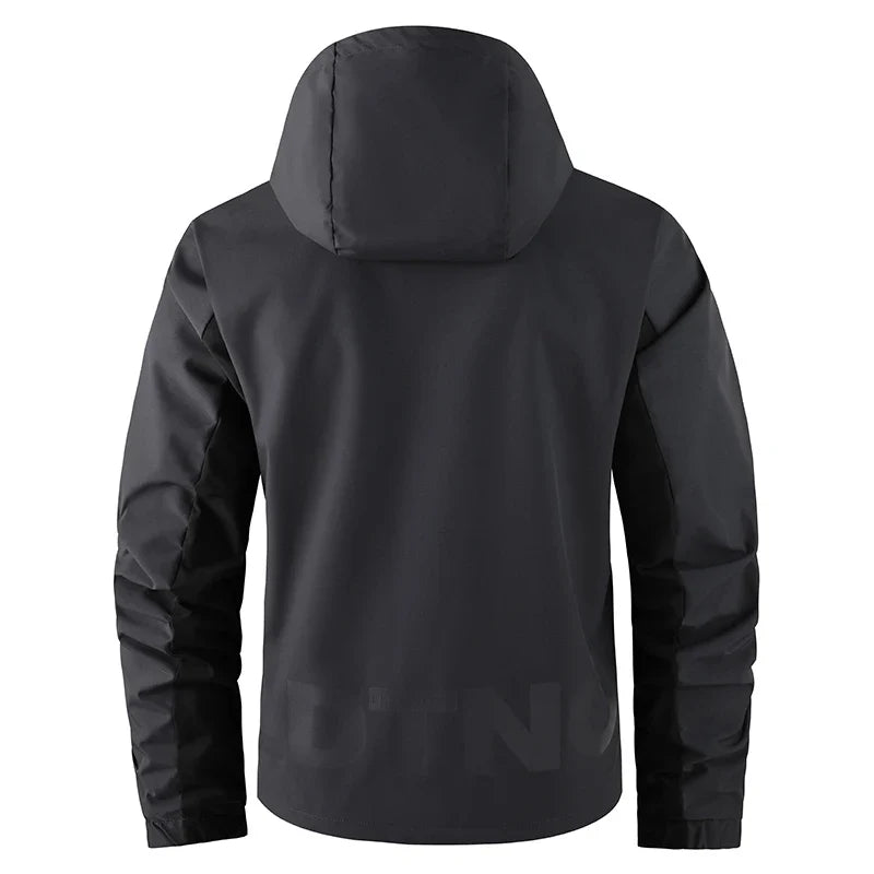 Oversized Color-Block Tactical Jacket - Waterproof, Brand Logo Multi-Pocket, Heavy-Duty for Outdoor Exploration & Daily Fashion