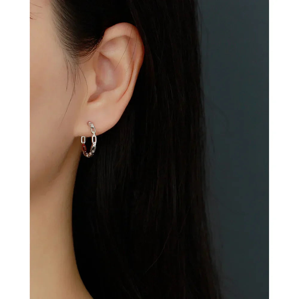 925 Sterling Silver Earring Colorful Dripping Oil Material Ear Ring Ear Buckle Rhombus Shape Trend Wild Girl Women Boy Ear Jewel
