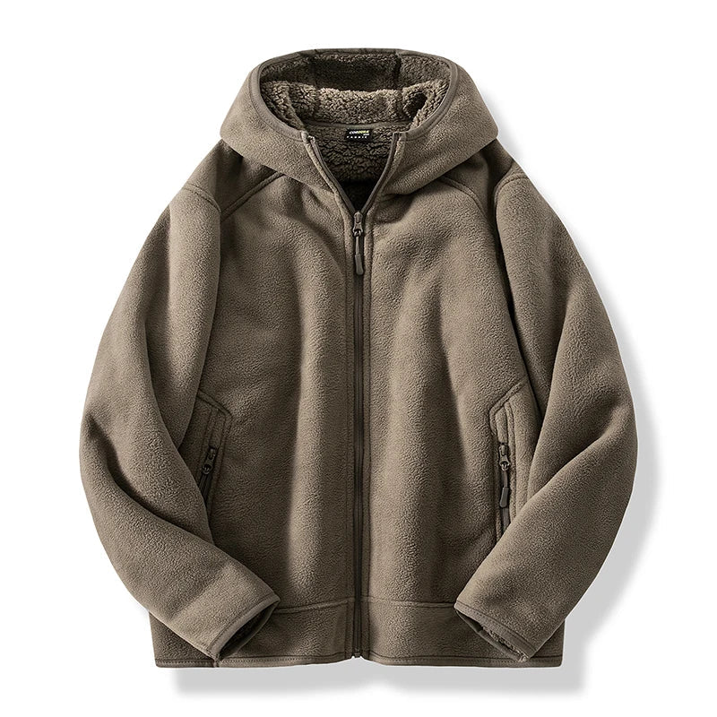 2024 Autumn/Winter New Men's Fleece Jacket With Thickened And Plush Youth Hoodie Jacket Casual Fashion Jacket Cotton Jacket