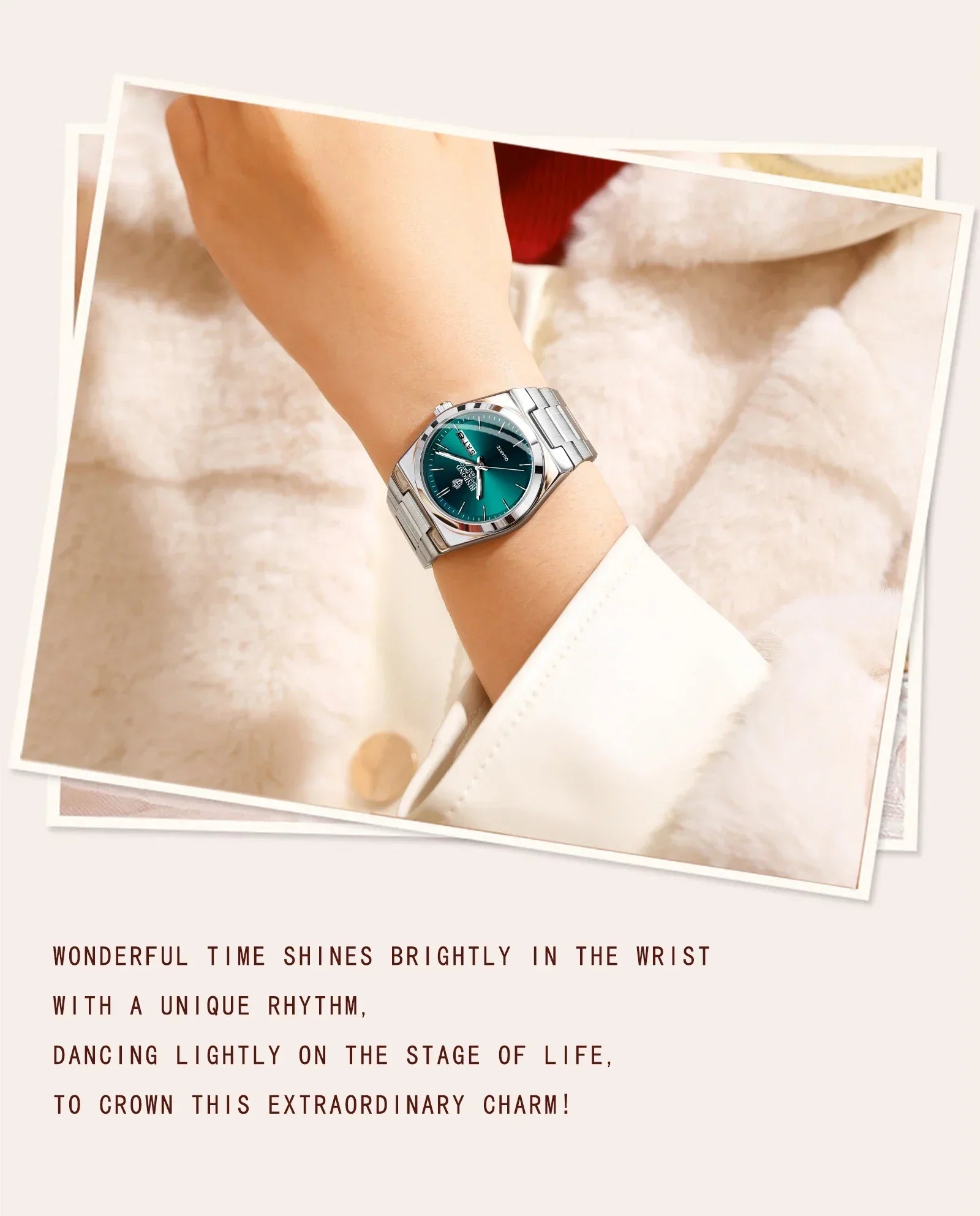 103 Business Women's Quartz Watch Waterproof Double Calendar Night Light Non Mechanical Ultra Thin Women's Quartz Watch