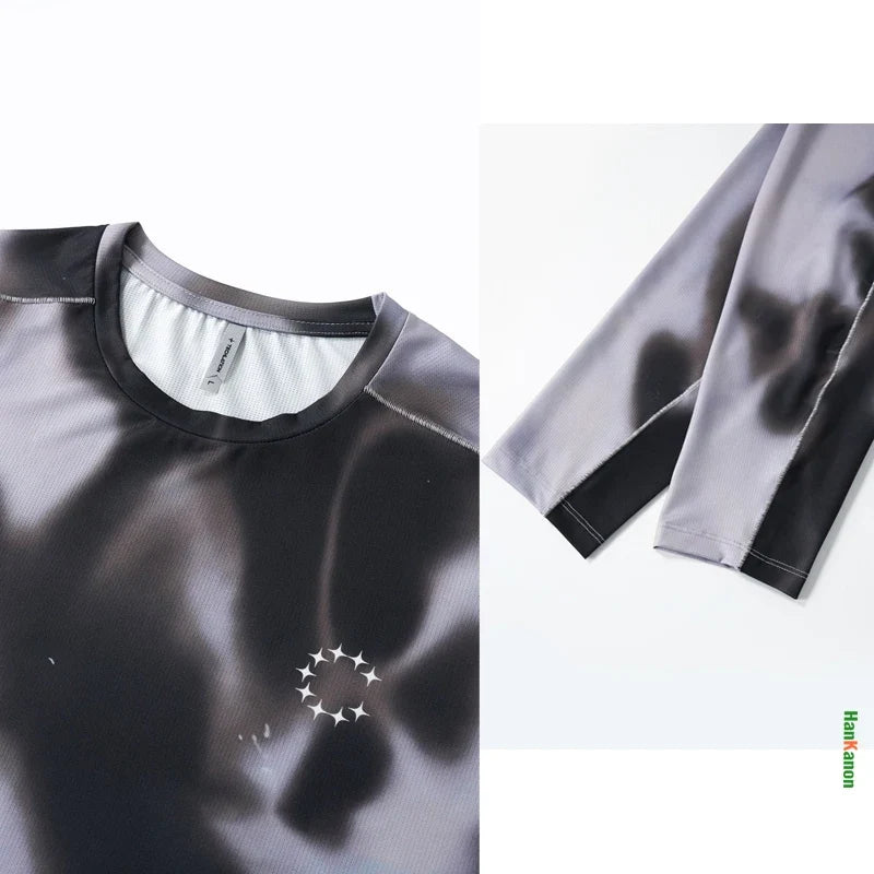 Men's Digital Camo Long-Sleeved T-Shirt: Lightweight, Breathable, Moisture-Wicking—Ideal for Outdoor Sports & Fitness