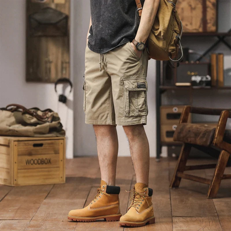 Men Summer New Multi Pocket Cargo Shorts Men Cotton Loose Breathable Fashion Trend Casual Versatile Five Points Pants Men Shorts