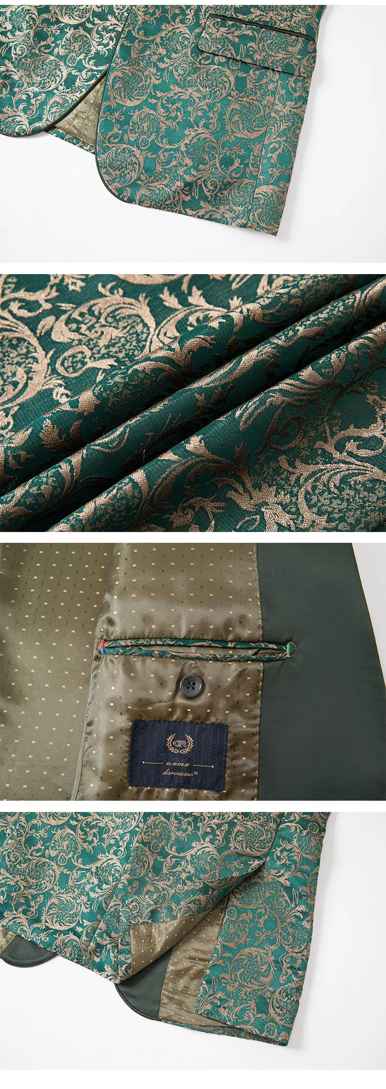 2025 New Large-Sized Jacquard Men's Suit for Wedding Dress, Groom's Suit Set, Host's Performance Costume