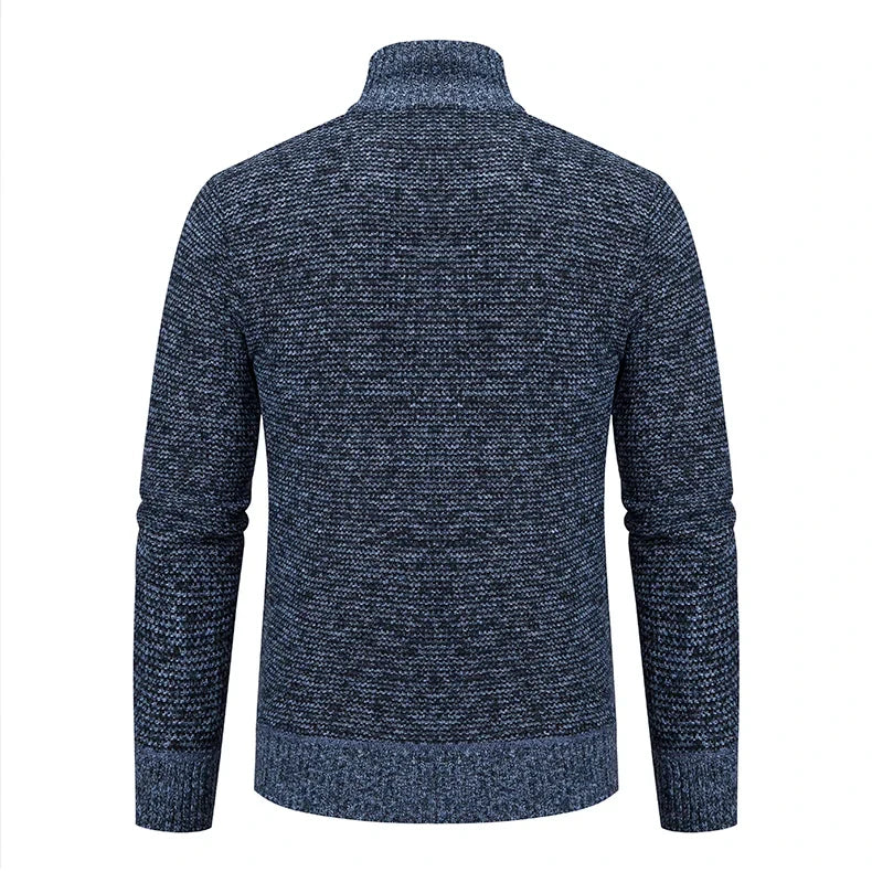 Autumn Winter Sweater Men's Loose Cardigan New Cold High Neck Jumpers Patchworked Windbreaker Casual Jackets