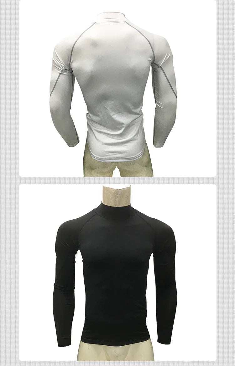 Men Sports Long Sleeve Blouse Shirt Athletic Top Training UPF 50+ UV Protection Rash Guard Black Male Swimming Cycling T-Shirt