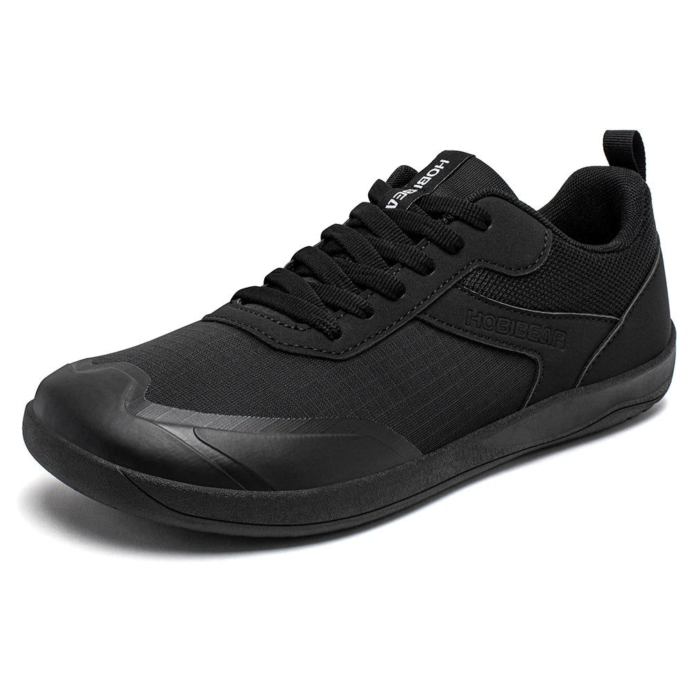 Wide Toe Shoes Mens Womens Minimalist Mesh Artificial Leather Sneakers Lace Up Lightweight Breathable Walking Shoes