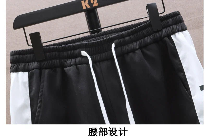 Spring Men Sportswear Tracksuit 2 Piece Running Sets Sports Hooded Jacket+Pant Sweatsuit Male Print Clothing Streetwear