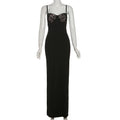 Lace Trim Sexy Backless Party Club Birthday Maxi Y2K Dress for Women Summer 2026 Sleeveless Bodycon Split Long Dresses Outfits