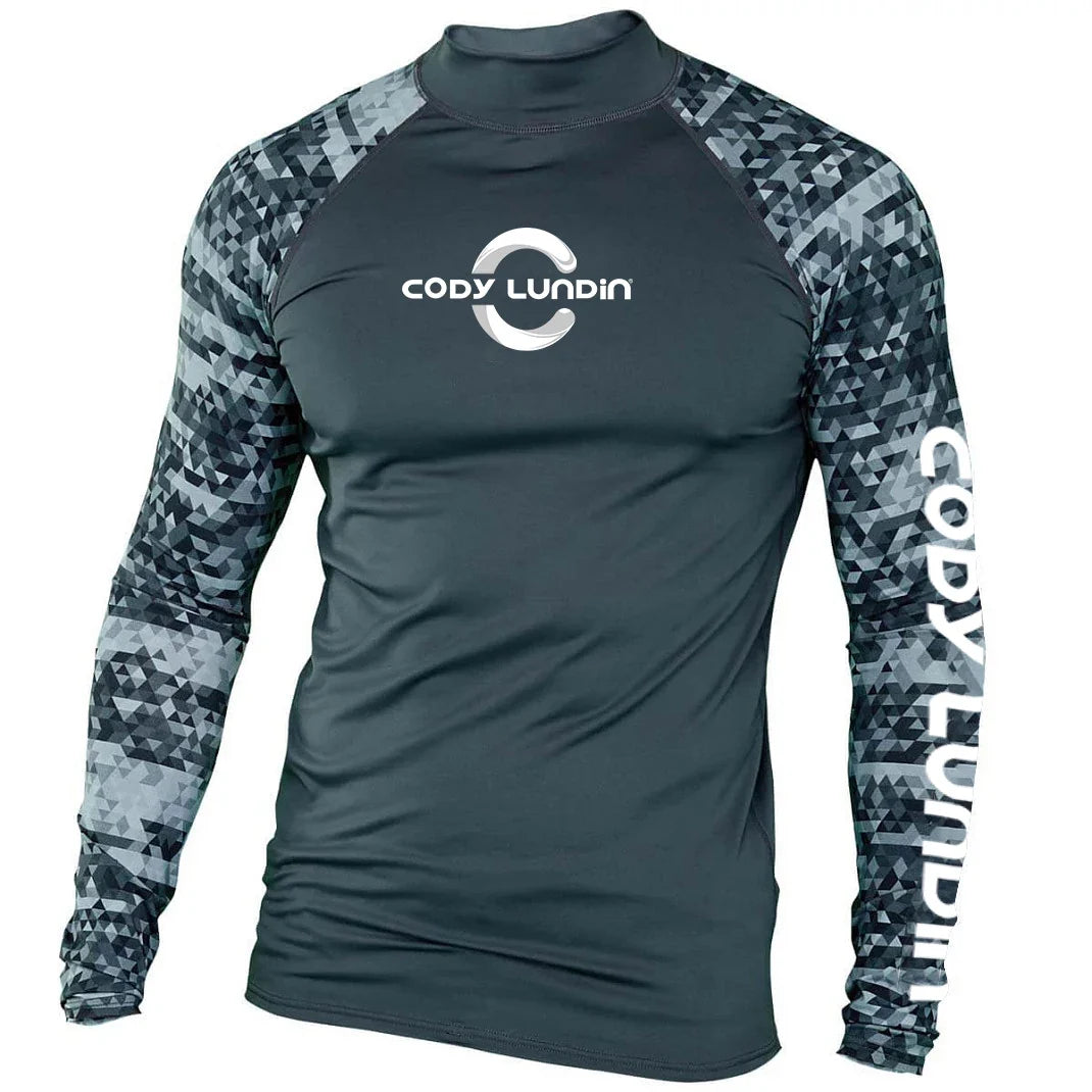 Surfing Swimming Diving T-Shirts Tight Long Sleeve Rash Guard Swimwear Men's UV Protection Surf Clothing Beach Floatsuit Tops