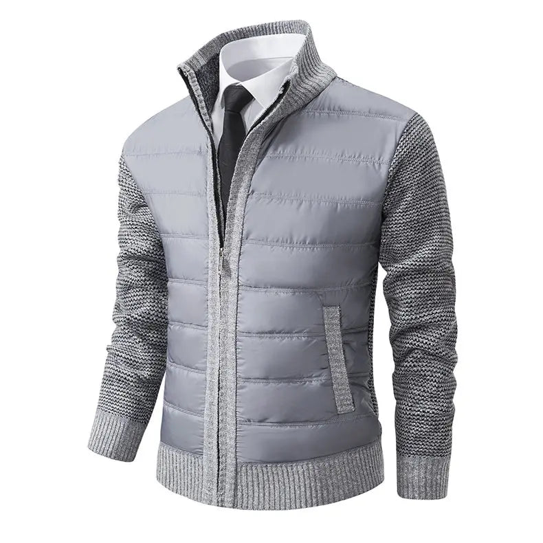 Men Cardigan Sweater Coat 2025 Autumn Winter Korean Warm Thickened Stand Collar Zipper Solid Casual Jacket Fashion Men Clothing