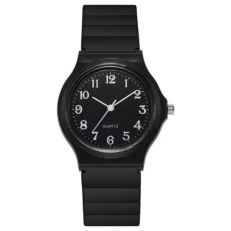 Exam Watch Silicone Strap Simple Women Watch Student Ladies Quartz Wristwatch Waterproof Round Small Dial for Women
