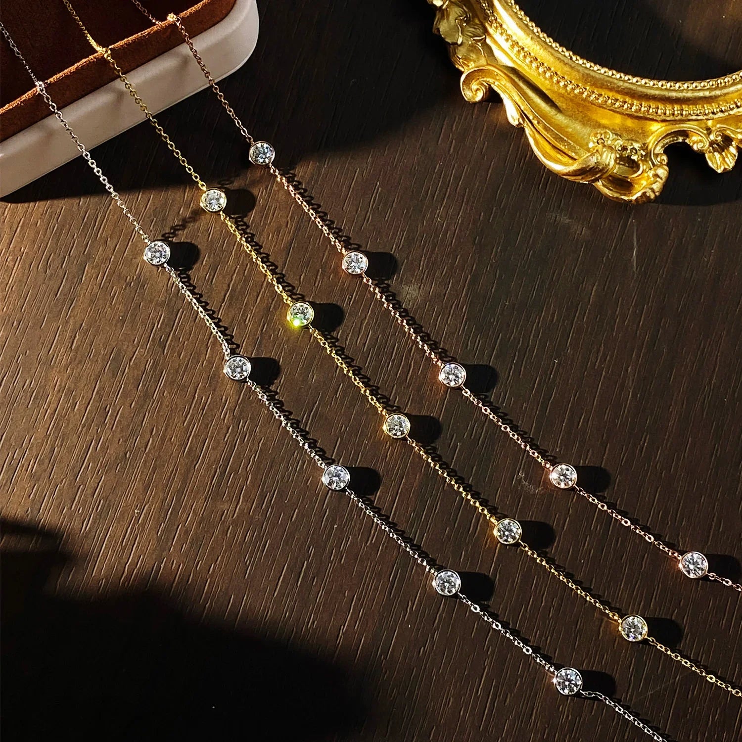2.5ct Moissanite Necklaces for Women Wedding Jewelry s925 Sterling Silver plated 18k GRA Authentic Moissanite Necklace