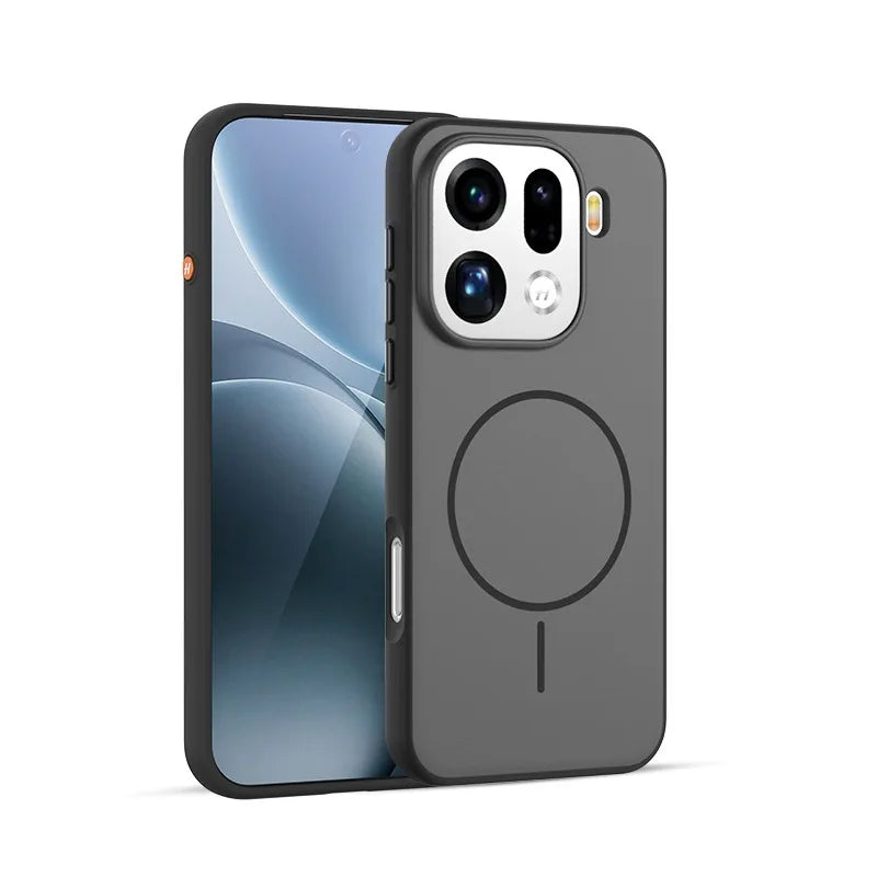 For OPPO Find X9 X9 Pro Case Magnetic Double Color Matte PC +TPU Skin Feel Back Cover with Metal Button for Find X 9