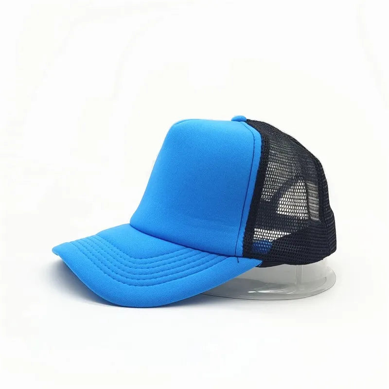Unisex 5 Panel Trucker Hat For Adult Summer Net Baseball Cap Men
