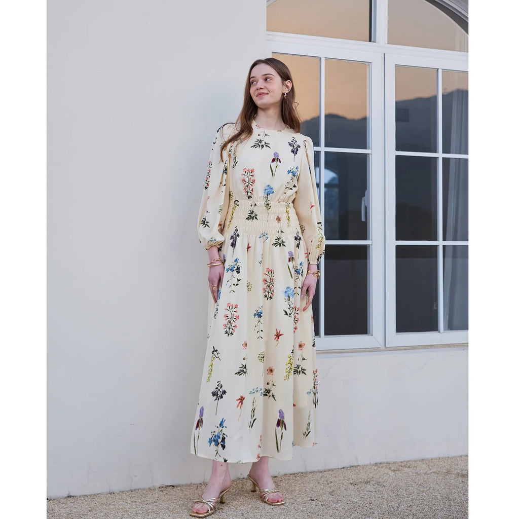 SS26 Women Smock Floral Dress Sweet Style
