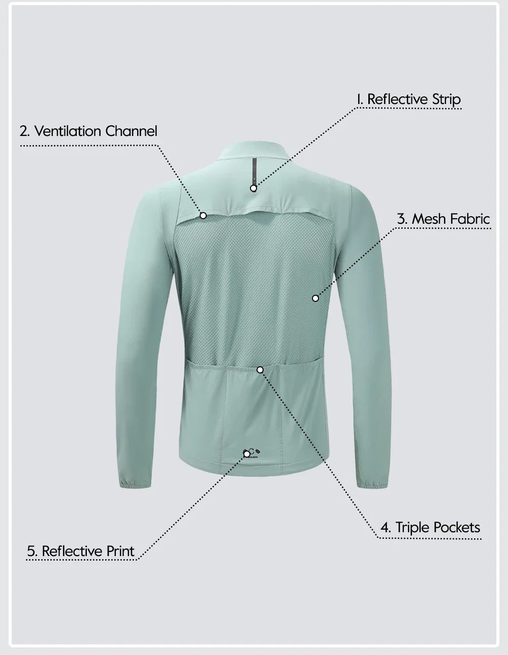 Men's Windbreaker Packable Cycling Jacket Windproof Bicycle Coat Bike Clothes MTB Jackets UPF50+ Sun Protection Lightweight