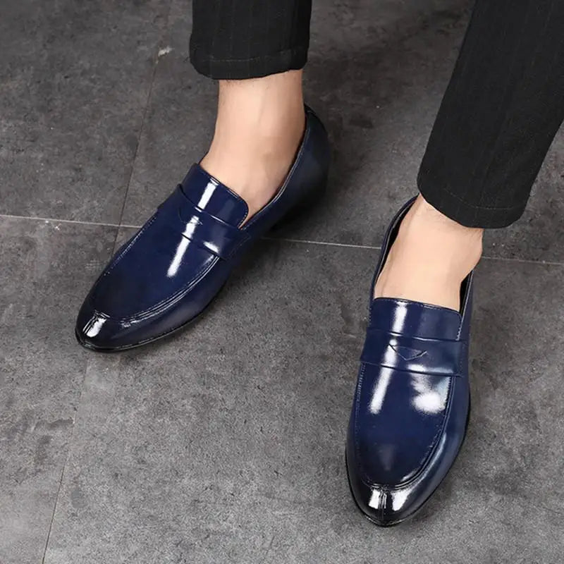 Business Pointed Toe Men's Formal Loafers Shoes Spring Autumn New Legitimate Leather Footwear Cheap Clearance Social Shoe Male