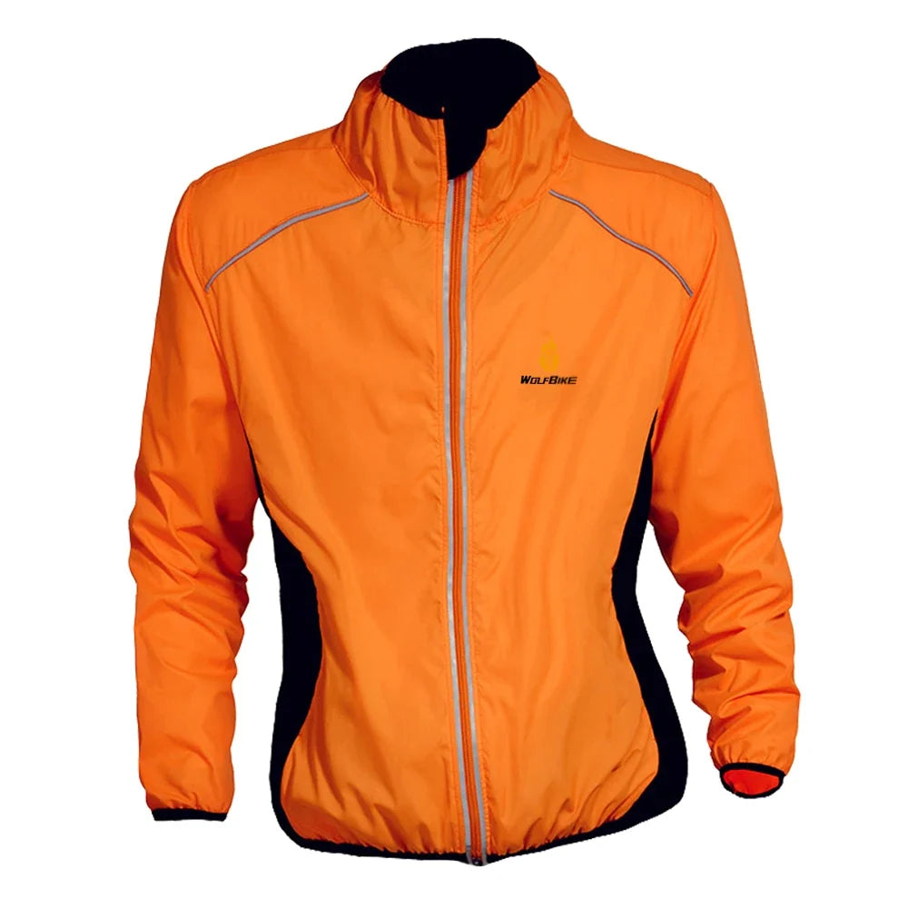 Men Windproof Water-repellent Reflective Cycling Jacket MTB Bicycle Long Sleeve Windbreaker Bike Coat Jersey